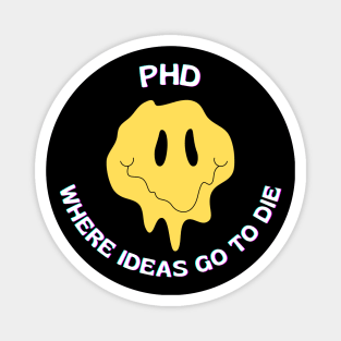 PhD, Where ideas go to die Magnet